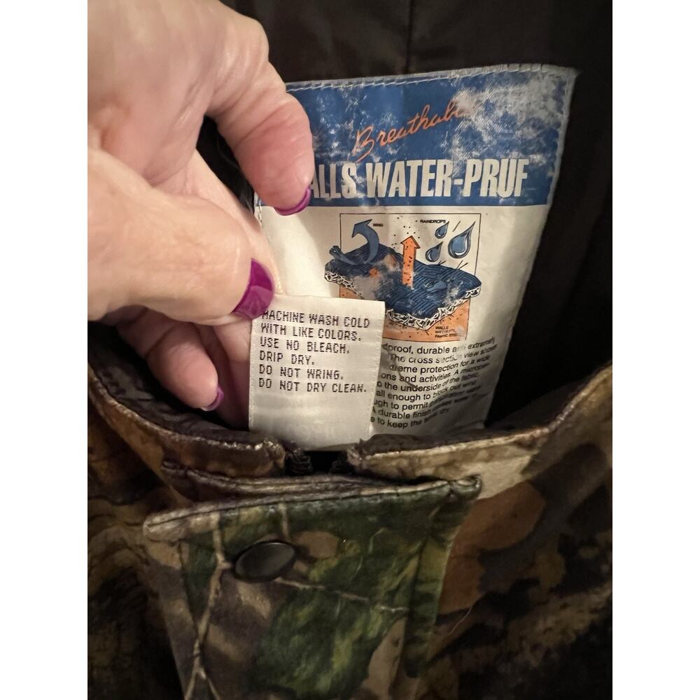 Walls Vintage Brown Camo Waterproof Wind roof Waders Sz Xl Leg Storm Flaps - Picture 8 of 9